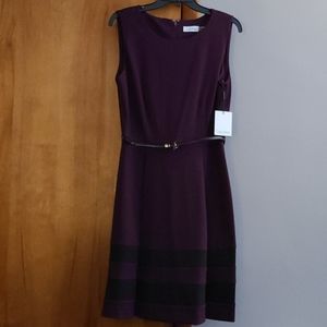 Calvin Klein Belted Fit and Flare Dress